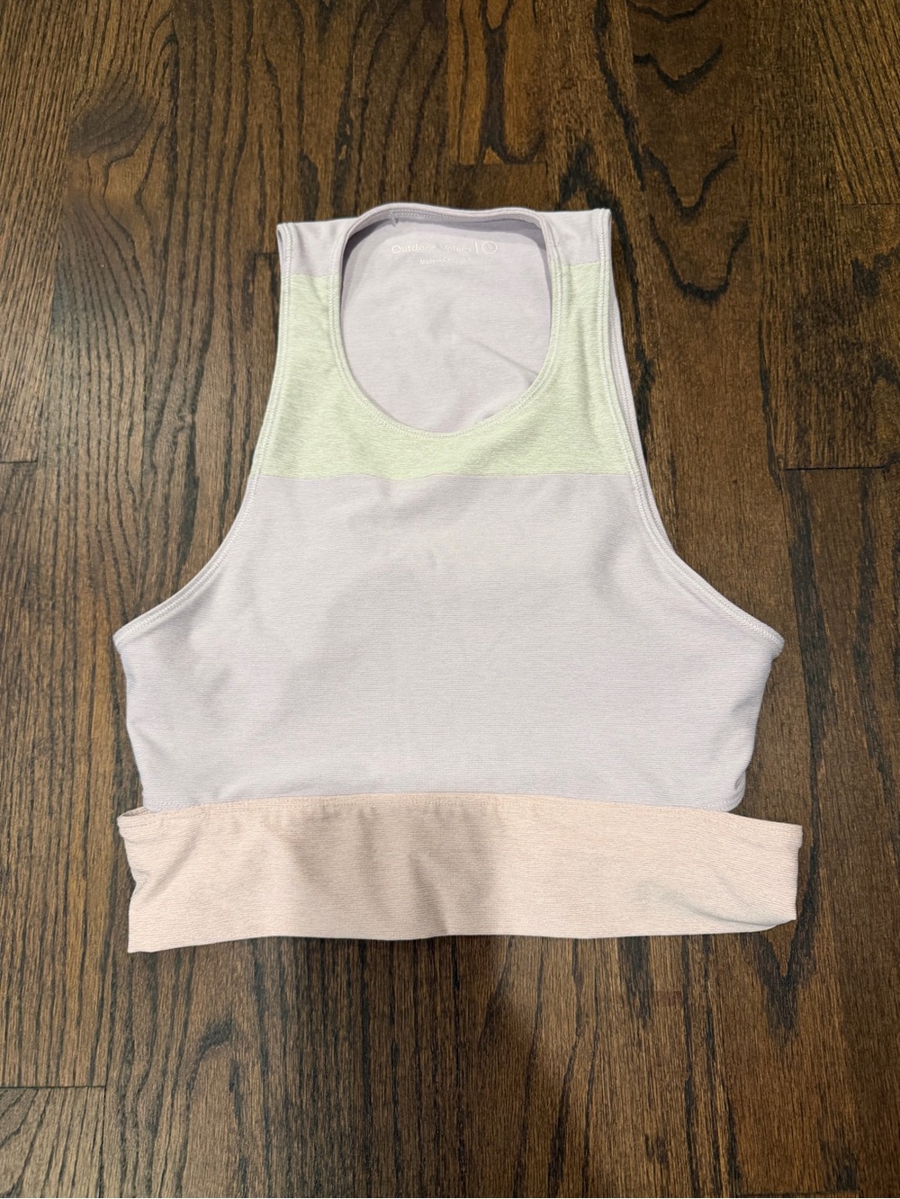 Outdoor Voices Pastel Colorblock Ribbed Crop Tank - Light Pink & Mint